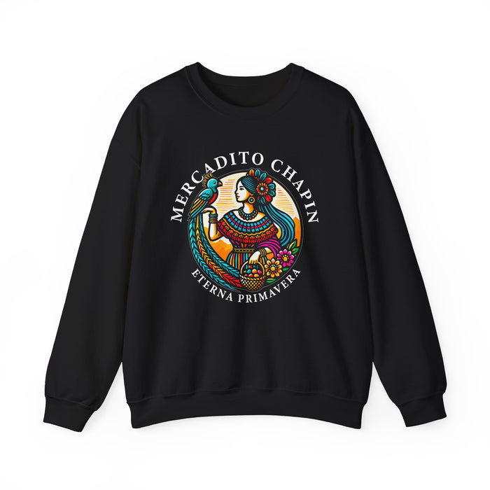 Sudadera — Mercadito Chapín ‘Eterna Primavera’ – Cuello Redondo (Crewneck)