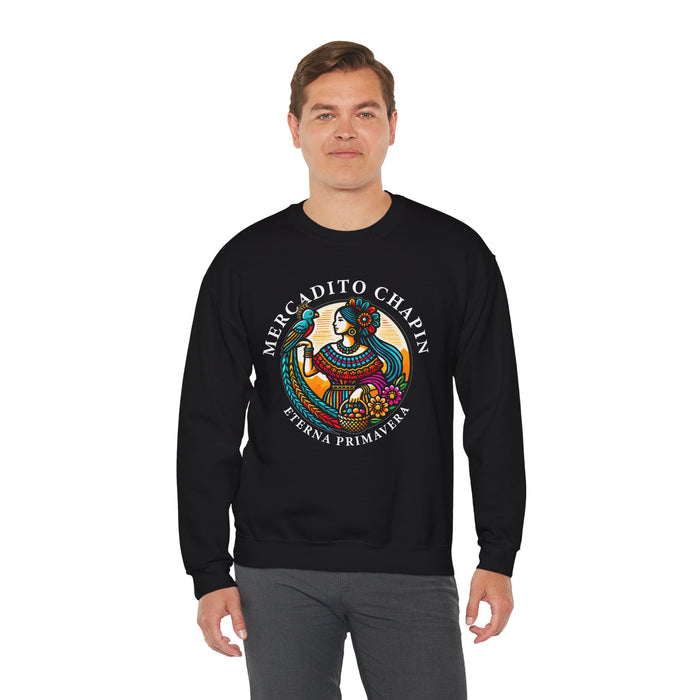 Sudadera — Mercadito Chapín ‘Eterna Primavera’ – Cuello Redondo (Crewneck)