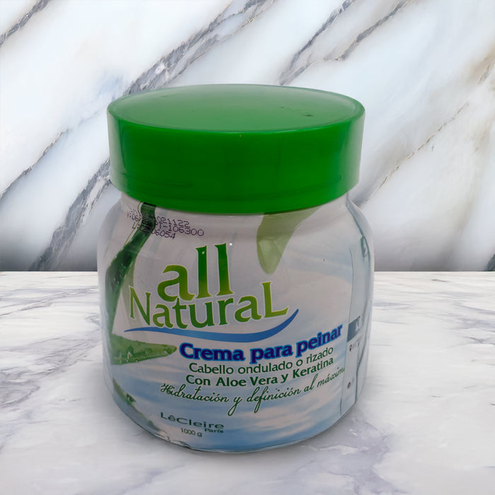 Crema para Peinar con Aloe Vera y Keratina – All Natural