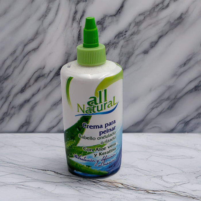 Crema para Peinar con Aloe Vera y Keratina (Botella 300 g) – All Natural