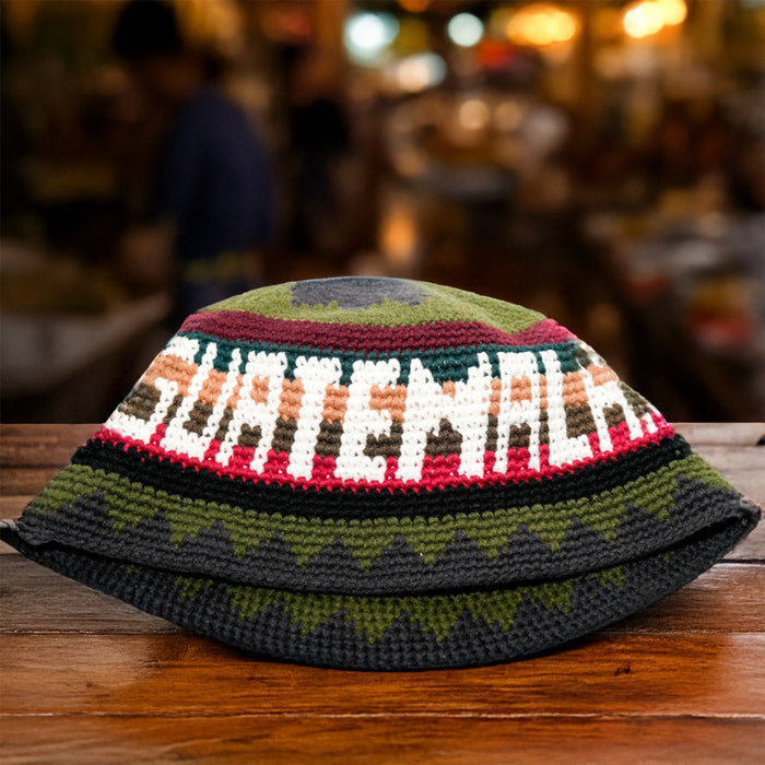 Gorro Guatemala Tipico Tejido a Mano Tipo Bucket  (Variededes de colores) Tamaño Grande